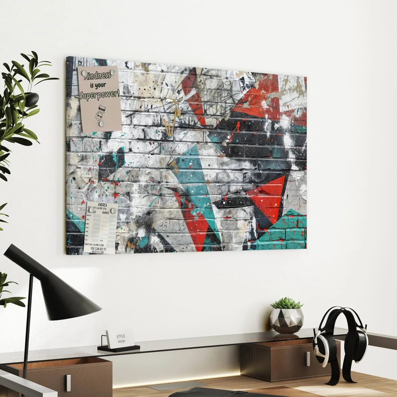 Metall Magnettafel - Zickzack-Graffiti