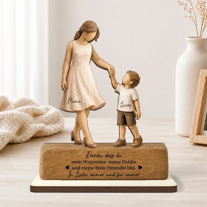Danke Dass Du Mein Wegweiser Mein Held Und Mein Bester Freund Bist - Personalisiertes Geschenk | Holzaufsteller Mit Standfuß Papa Mama