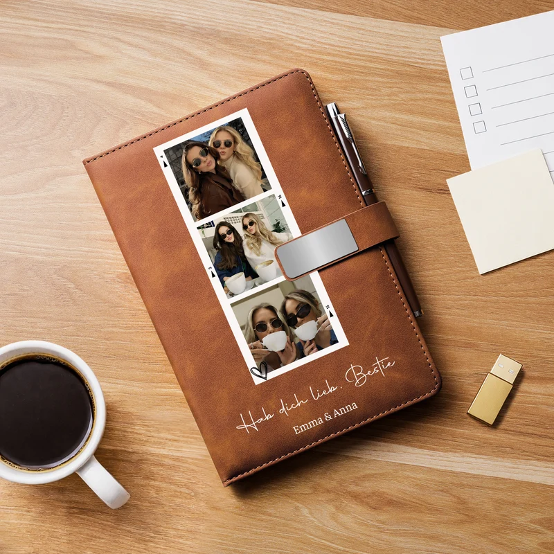 Du Machst Die Welt Ein Ganzes Stück Weniger Beschissen - Personalisierte Geschenke Foto | Notizbuch Mit Stift Freundschaft