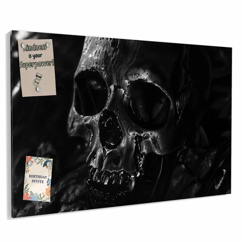 Metall Magnettafel - Dunkler Totenkopf