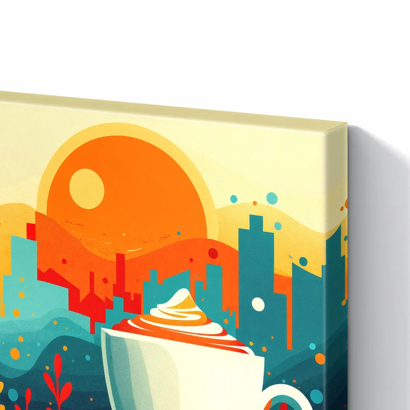 Metall Magnettafel - Kaffee mit Stadtblick