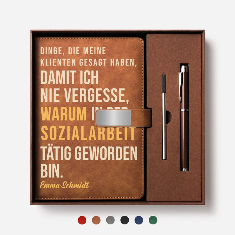 Notizbuch Arbeit Lustig - Personalisiertes Geschenk | Notizbuch Mit Stift
