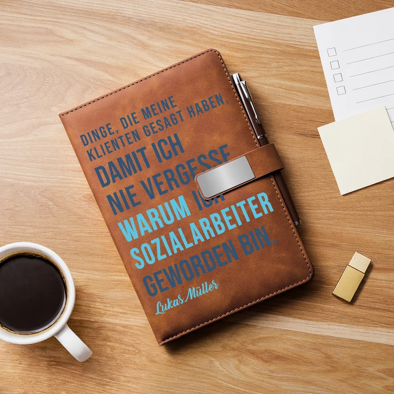 Notizbuch Arbeit Lustig - Personalisiertes Geschenk | Notizbuch Mit Stift