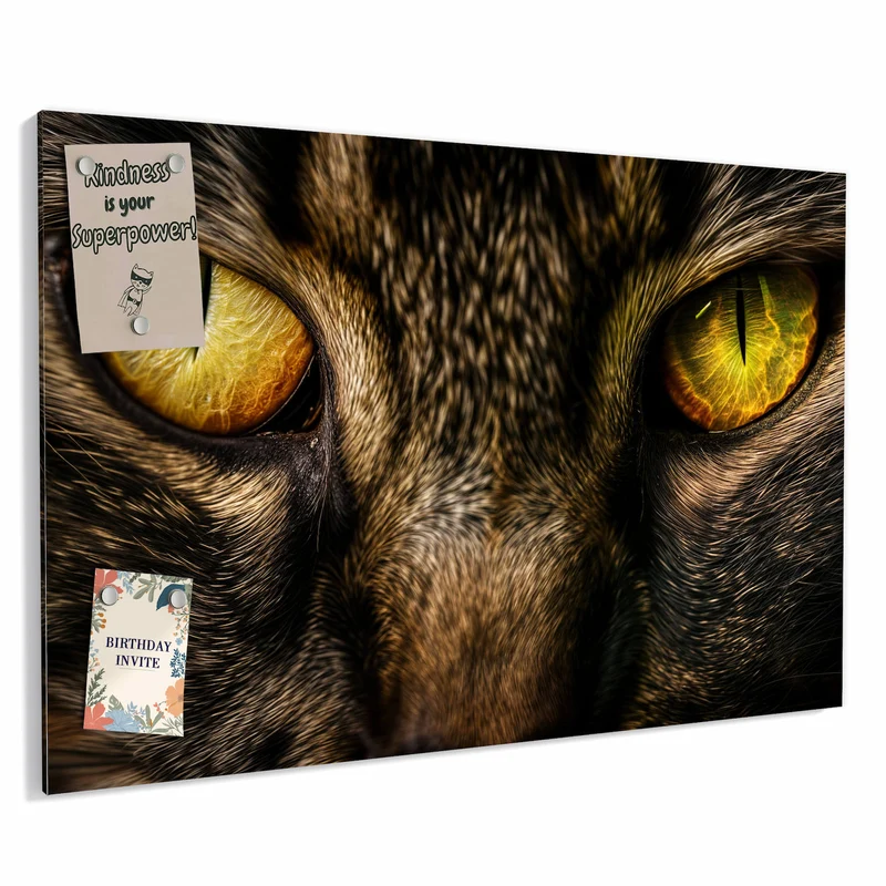 Metall Magnettafel - Gelbgrünes Katzenauge