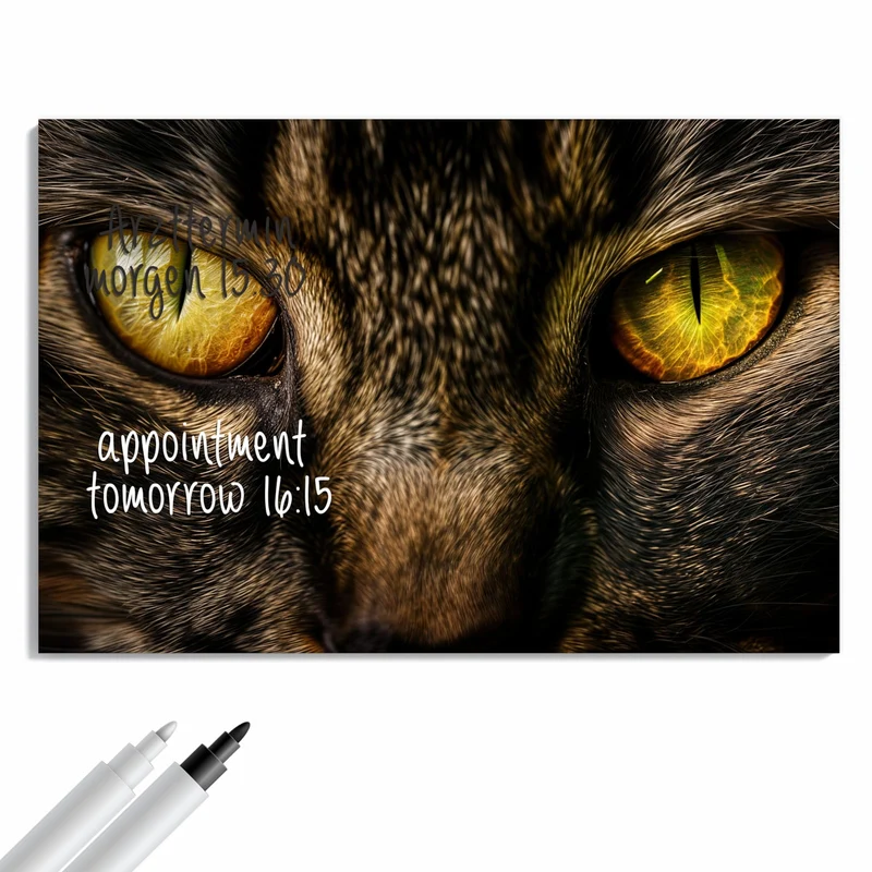 Metall Magnettafel - Gelbgrünes Katzenauge