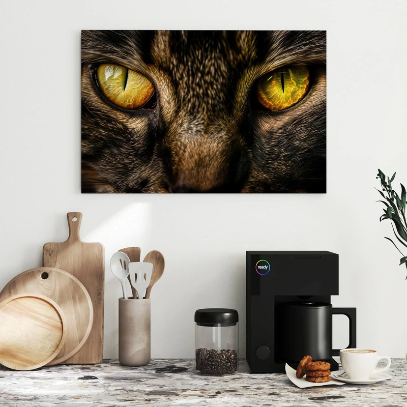 Metall Magnettafel - Gelbgrünes Katzenauge