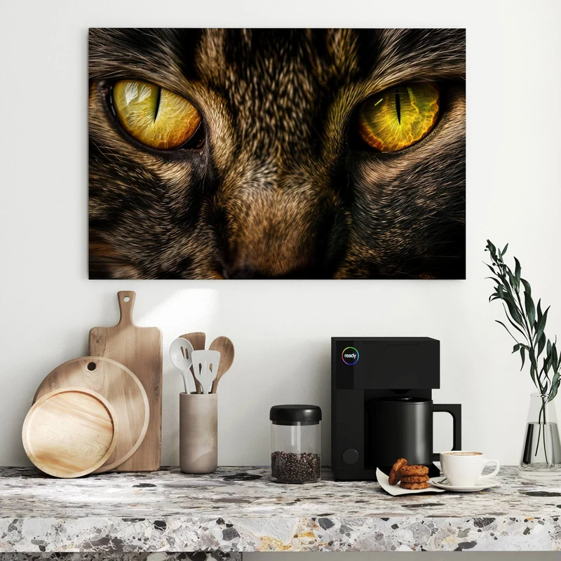 Metall Magnettafel - Gelbgrünes Katzenauge