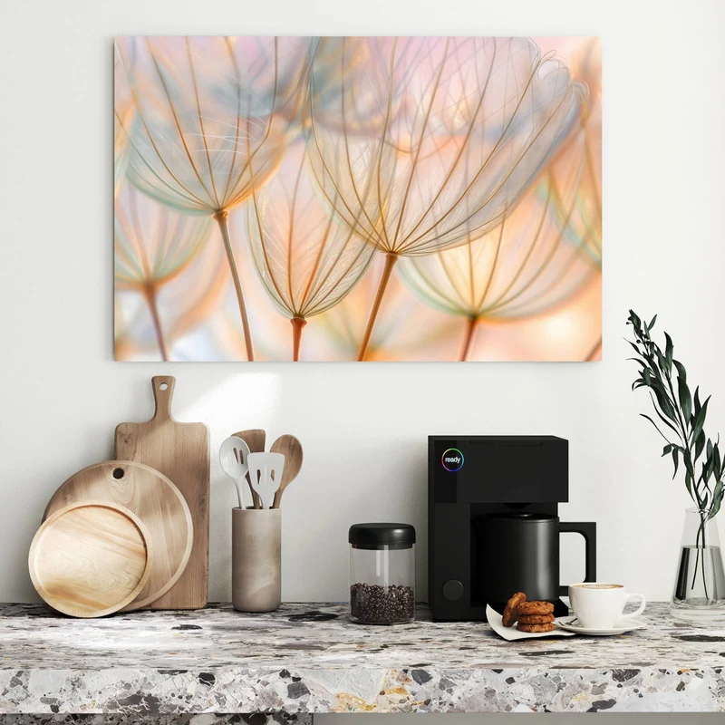 Metall Magnettafel - Pusteblume in Pastell