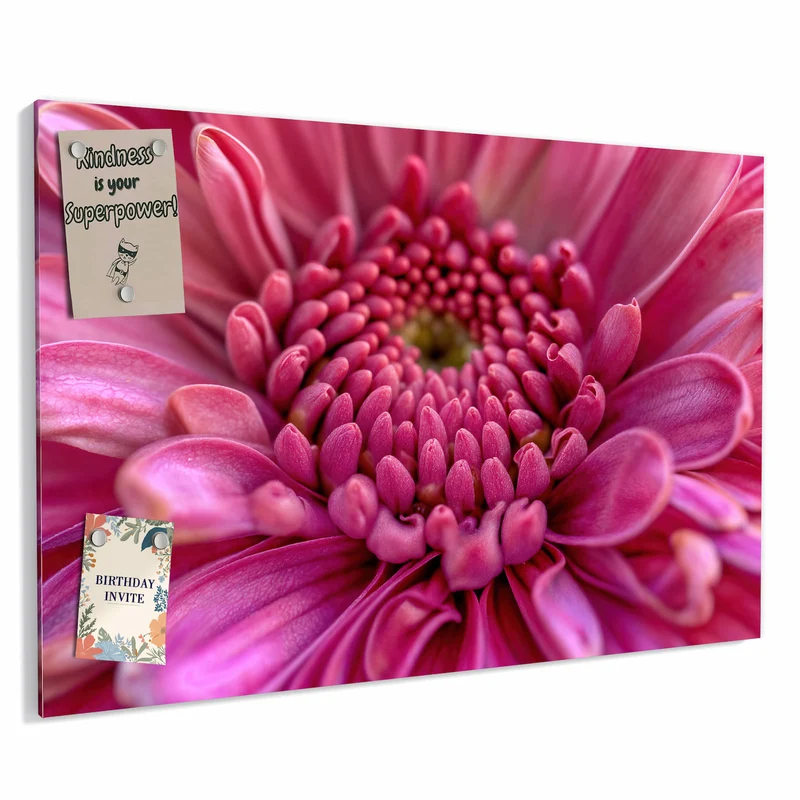 Metall Magnettafel - Pinke Blütenspirale