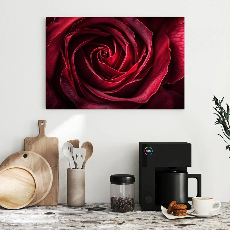 Metall Magnettafel - Tiefrote Rosenblüte