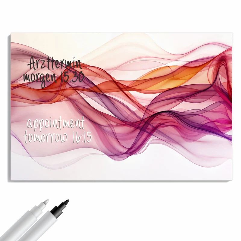 Metall Magnettafel - Magenta Schleier