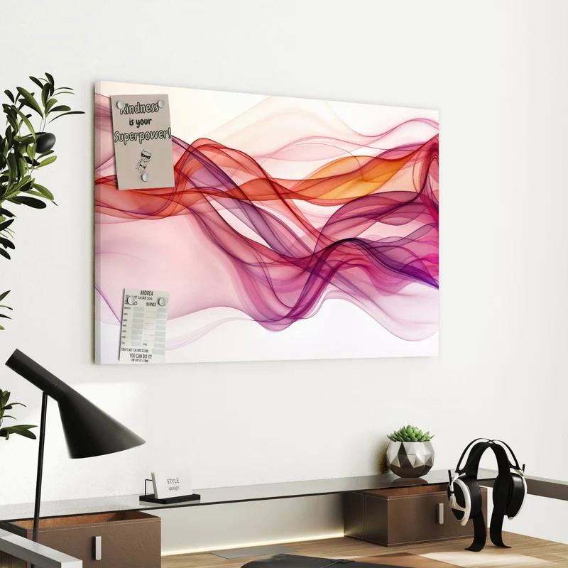 Metall Magnettafel - Magenta Schleier