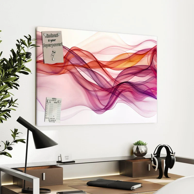 Metall Magnettafel - Magenta Schleier