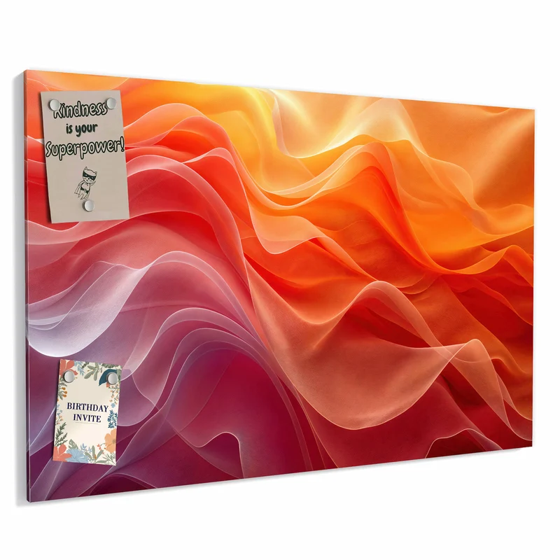 Metall Magnettafel - Orange Seidenfalten