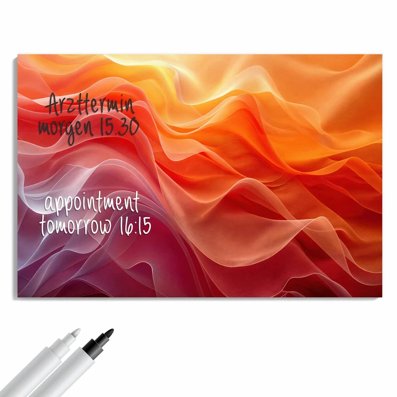 Metall Magnettafel - Orange Seidenfalten