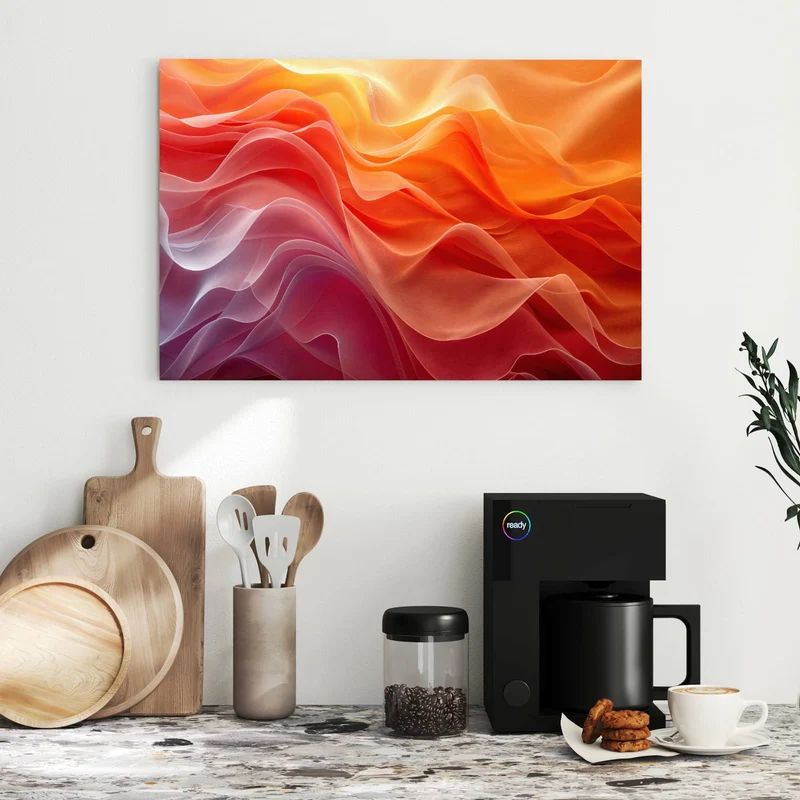 Metall Magnettafel - Orange Seidenfalten