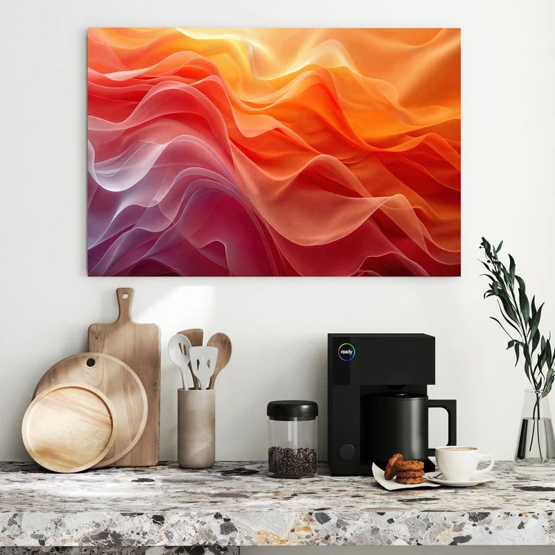 Metall Magnettafel - Orange Seidenfalten