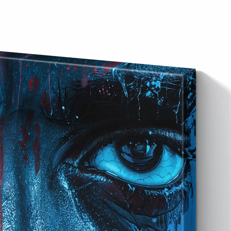 Metall Magnettafel - Gemaltes Auge in Blau