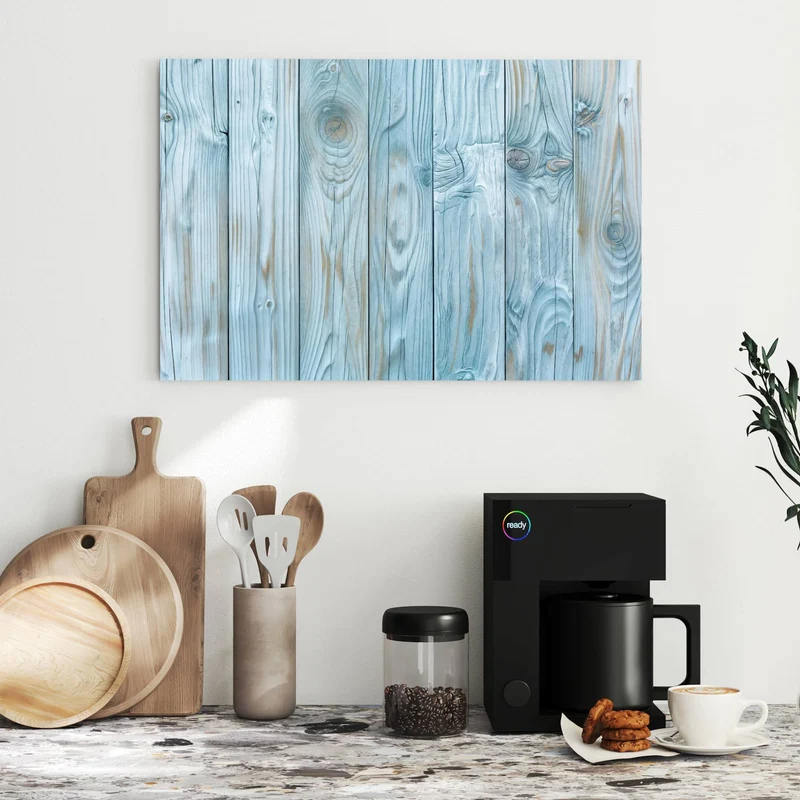 Metall Magnettafel - Hellblaue Holzbretter