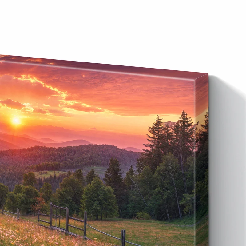Metall Magnettafel - Blumenwiese mit Holzzaun