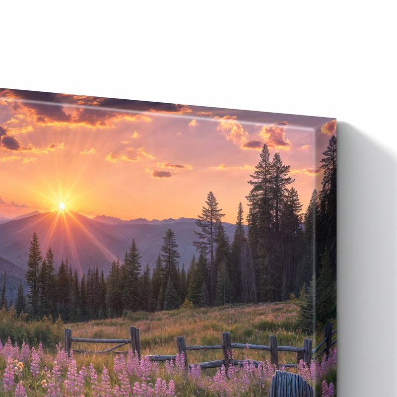 Metall Magnettafel - Lila Blüten am Zaun