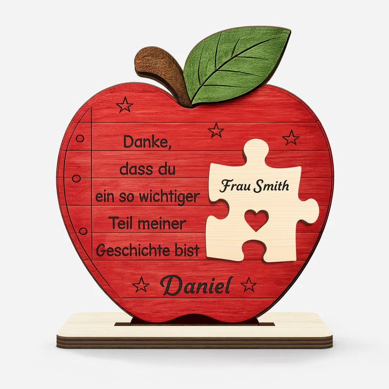 Danke Dass Du Ein So Wichtiger Teil Meiner Geschichte Bist - Personalisierte Geschenke Lehrerin | Holzaufsteller