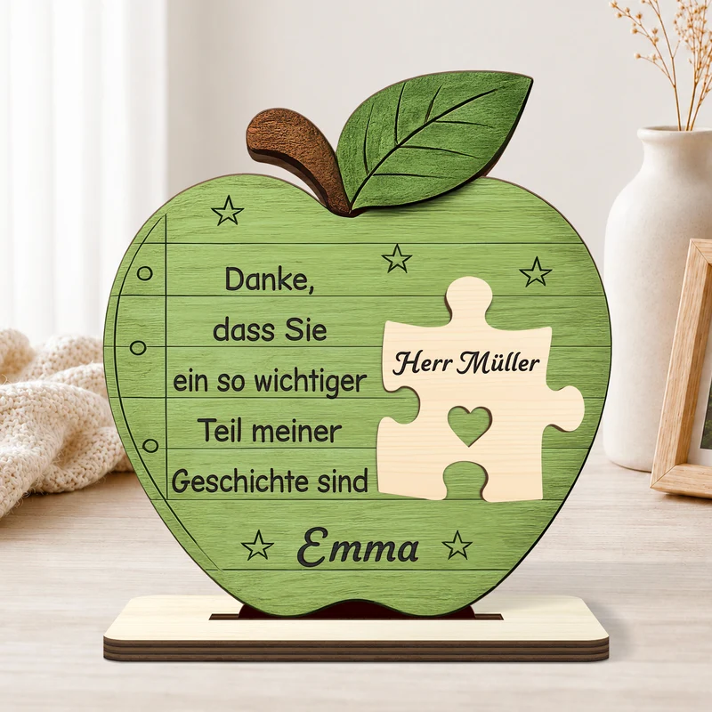 Danke Dass Du Ein So Wichtiger Teil Meiner Geschichte Bist - Personalisierte Geschenke Lehrerin | Holzaufsteller