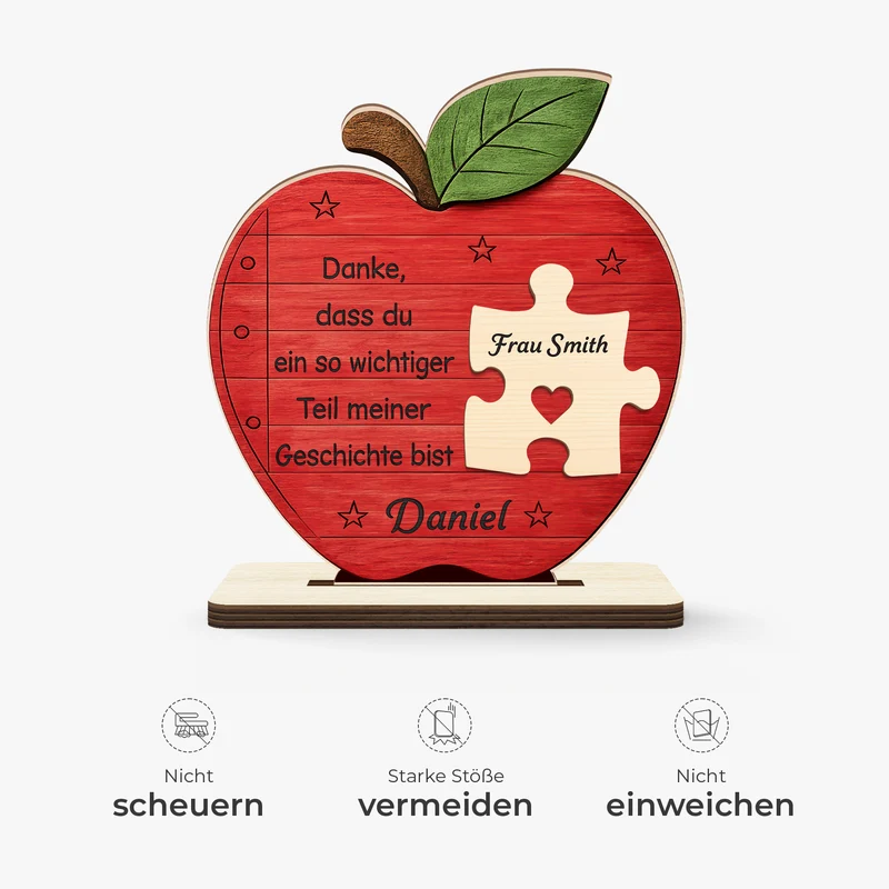 Danke Dass Du Ein So Wichtiger Teil Meiner Geschichte Bist - Personalisierte Geschenke Lehrerin | Holzaufsteller
