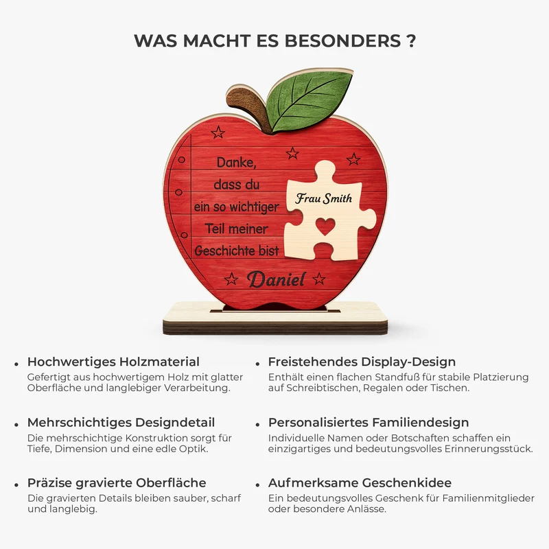 Danke Dass Du Ein So Wichtiger Teil Meiner Geschichte Bist - Personalisierte Geschenke Lehrerin | Holzaufsteller