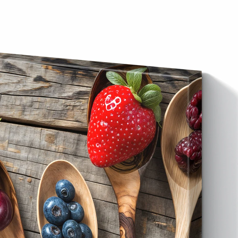 Metall Magnettafel - Holzlöffel mit Beeren