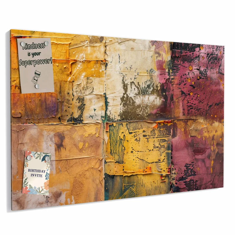 Metall Magnettafel - Papiercollage in Ocker