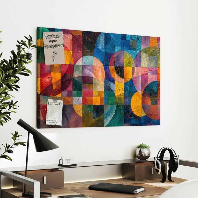 Metall Magnettafel - Kreise und Quadrate
