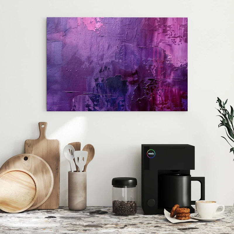 Metall Magnettafel - Violette Farbschichten