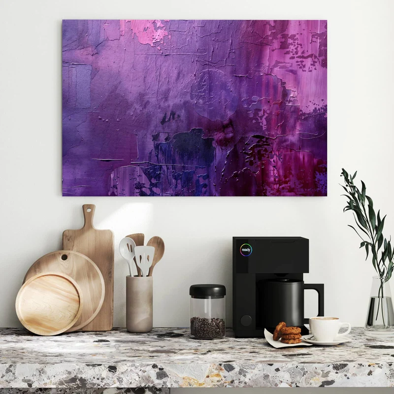 Metall Magnettafel - Violette Farbschichten