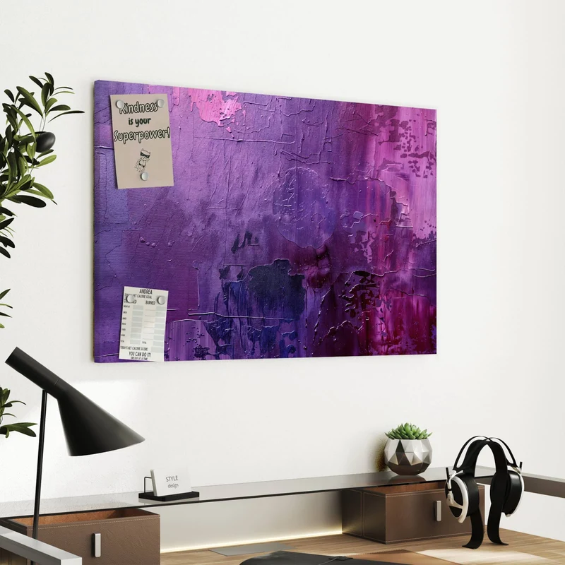 Metall Magnettafel - Violette Farbschichten