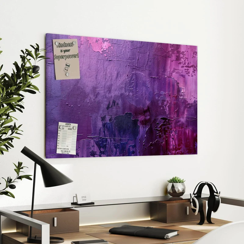 Metall Magnettafel - Violette Farbschichten