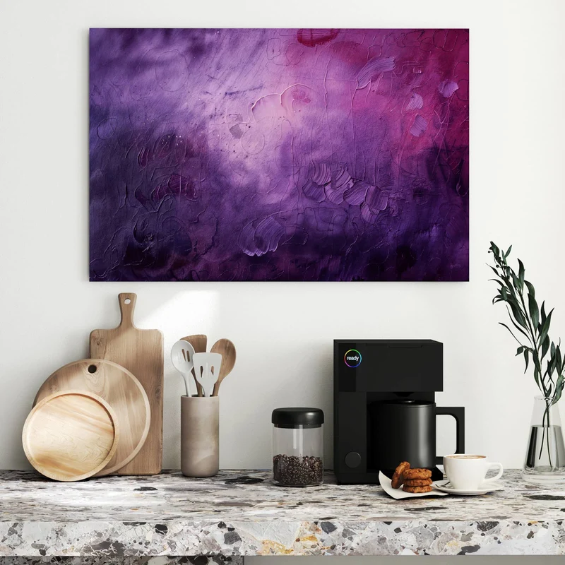 Metall Magnettafel - Violetter Farbnebel