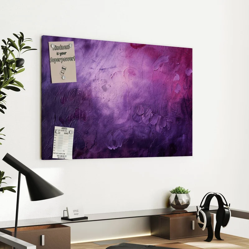 Metall Magnettafel - Violetter Farbnebel