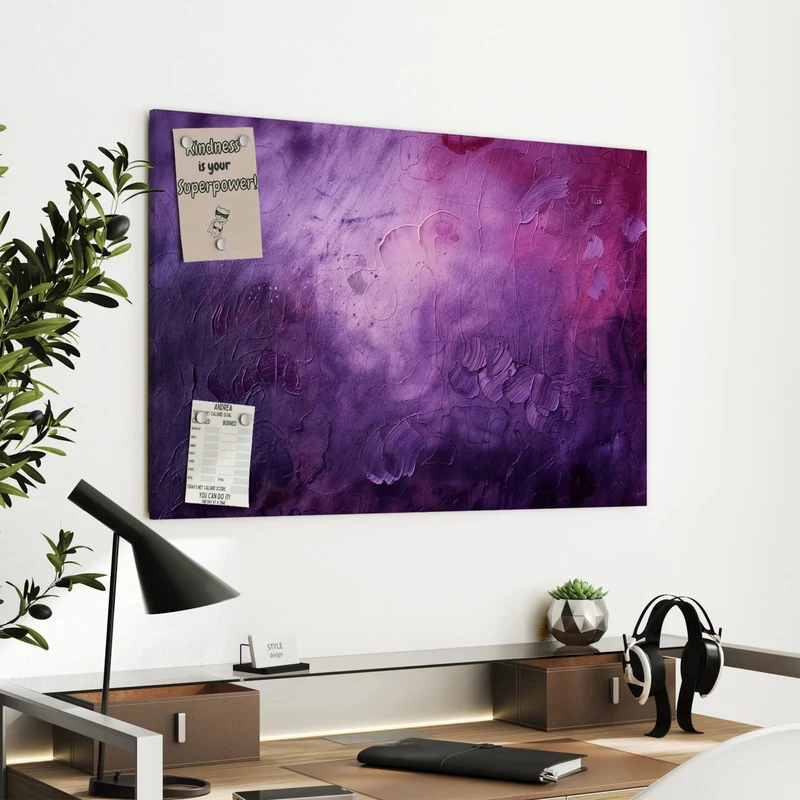 Metall Magnettafel - Violetter Farbnebel