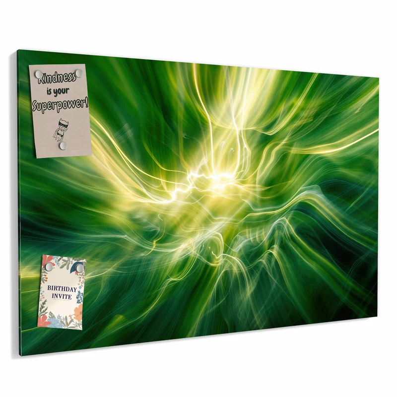 Metall Magnettafel - Grüner Lichtwirbel