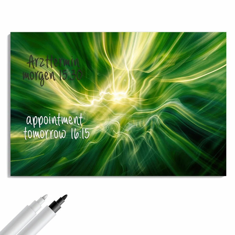 Metall Magnettafel - Grüner Lichtwirbel