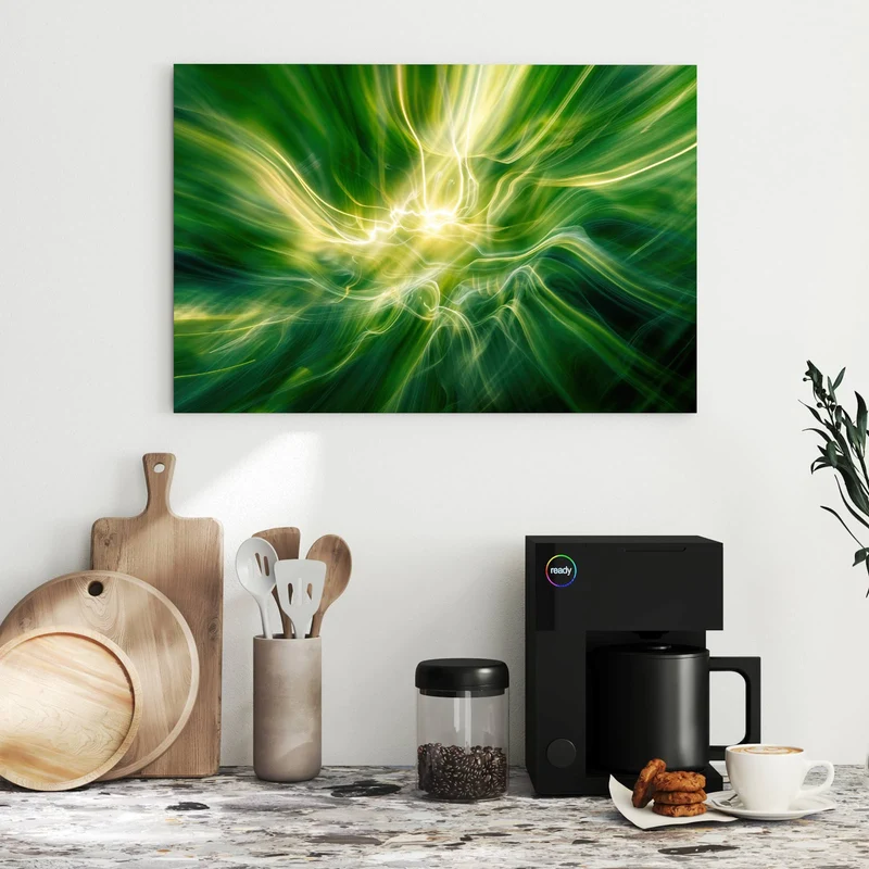Metall Magnettafel - Grüner Lichtwirbel