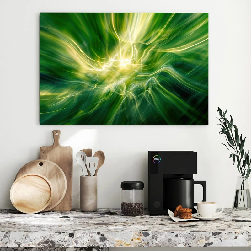Metall Magnettafel - Grüner Lichtwirbel