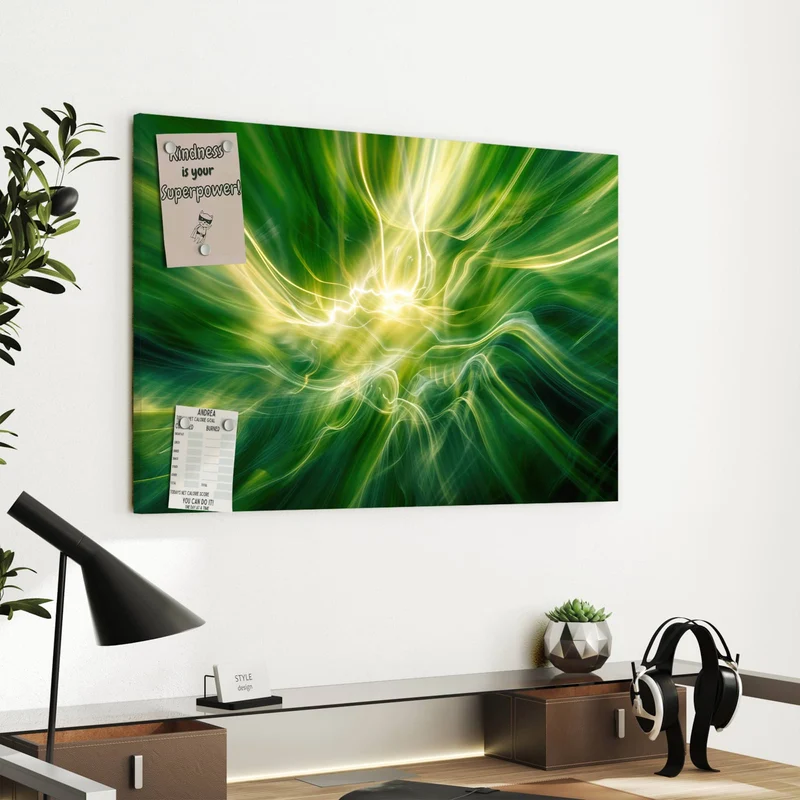 Metall Magnettafel - Grüner Lichtwirbel