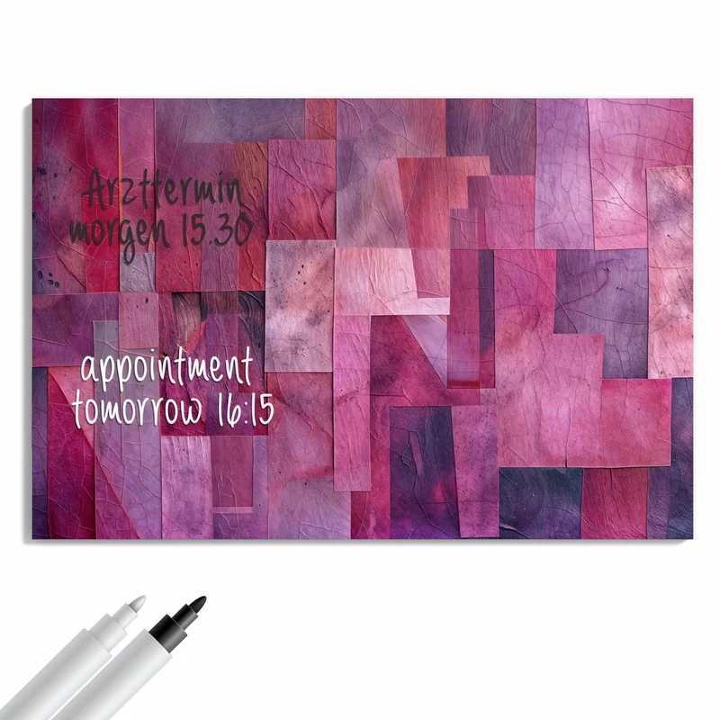 Metall Magnettafel - Magenta Collage