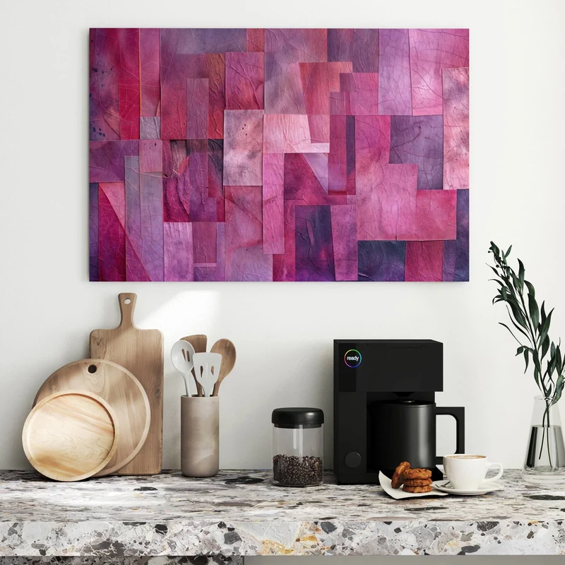 Metall Magnettafel - Magenta Collage