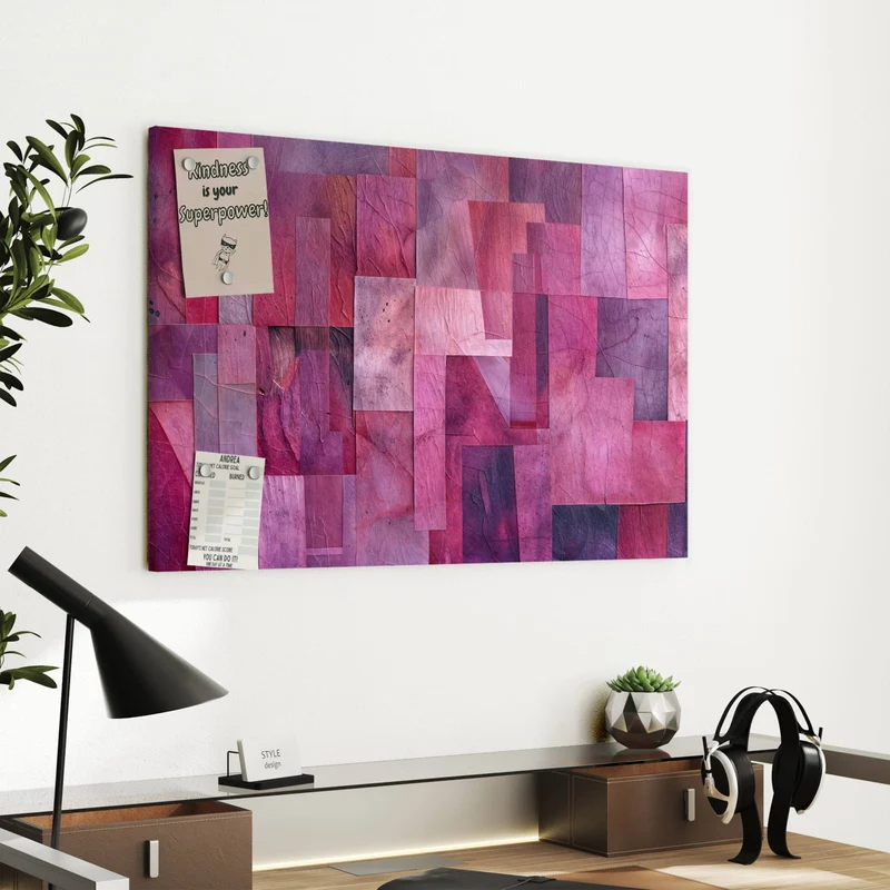 Metall Magnettafel - Magenta Collage
