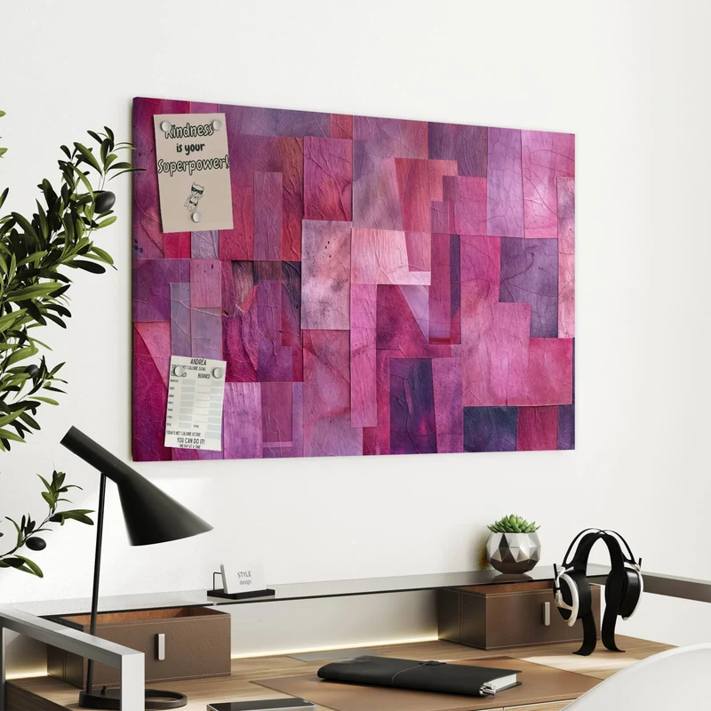 Metall Magnettafel - Magenta Collage