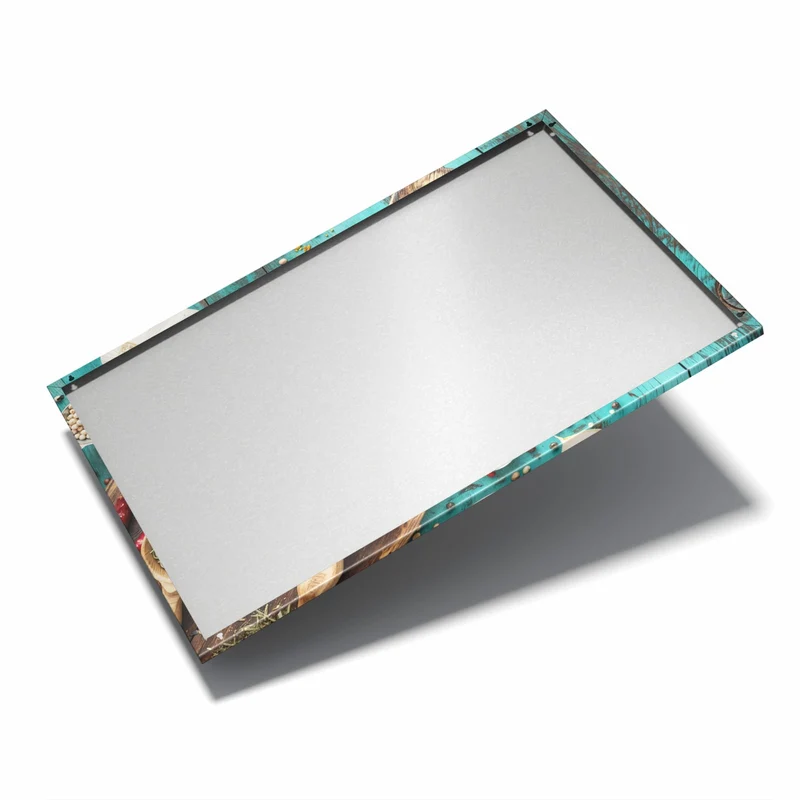 Metall Magnettafel - Gewürze auf Türkis
