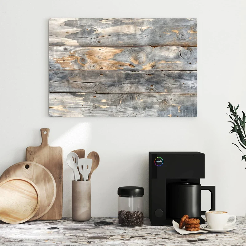 Metall Magnettafel - Graue Holzplanken